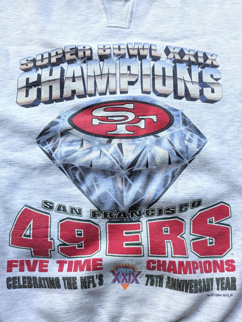 SF 49ers STARTER Super Bowl CHAMPION XXIX sweatshirt L pullover gray NFL vintage